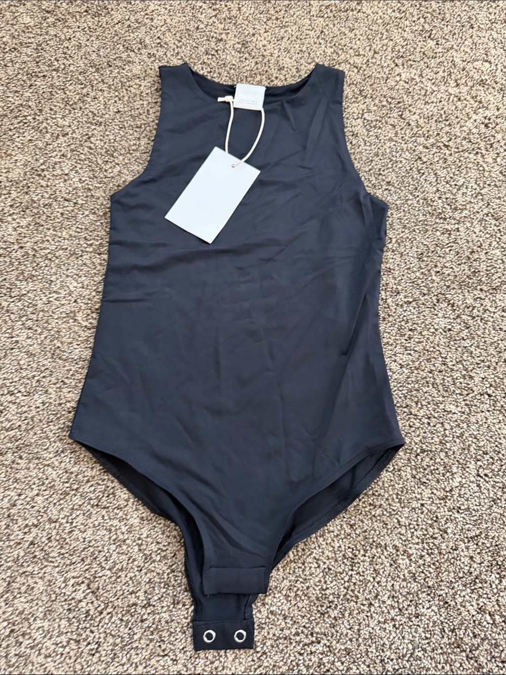 Zara Black Sleeveless One-Piece Bodysuit